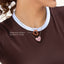 Whole Heart Pendant Necklace in Orange