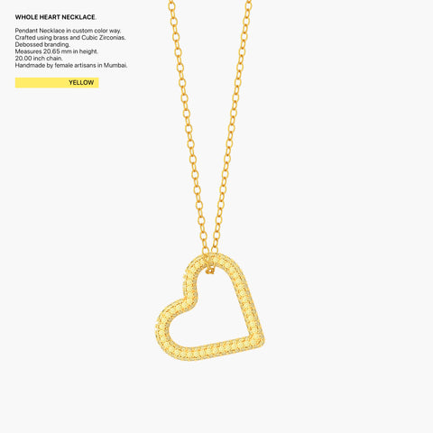 Whole Heart Pendant Necklace in Yellow