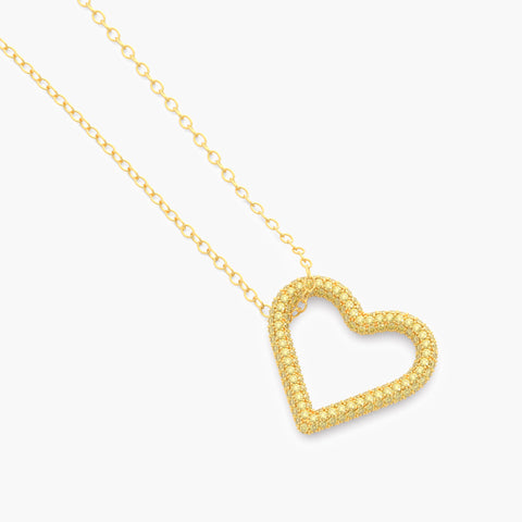 Whole Heart Pendant Necklace in Yellow