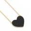 Heart Pendant Necklace in Black