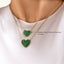 Heart Pendant Necklace in Green