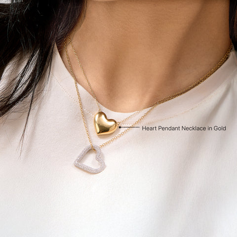 Heart Pendant Necklace in Gold