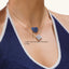 Heart Pendant Necklace in Blue