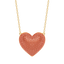 Heart Pendant Necklace in Orange