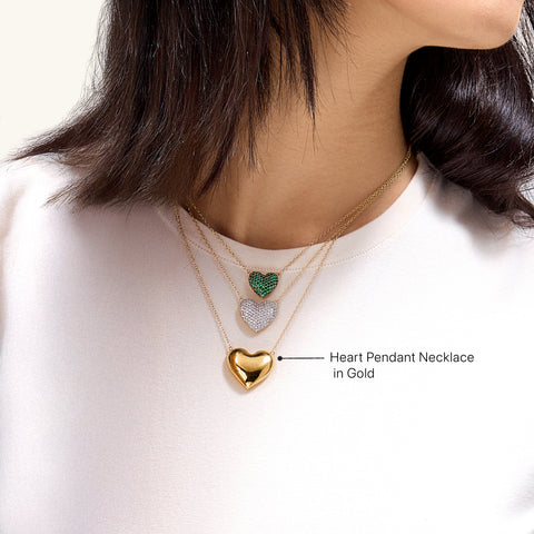 Heart Pendant Necklace in Gold