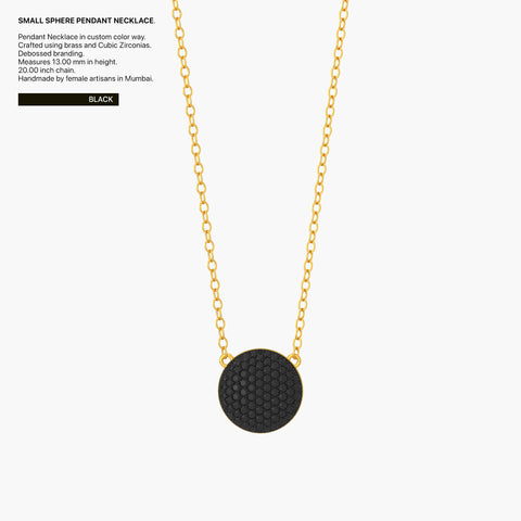 Sphere Pendant Necklace in Black