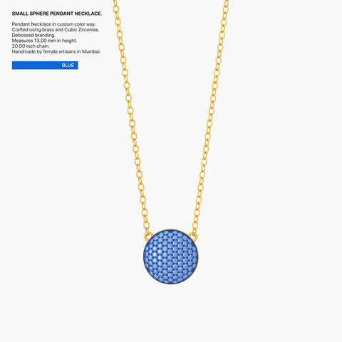 Sphere Pendant Necklace in Blue