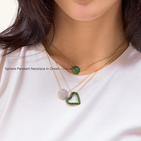 Sphere Pendant Necklace in Green