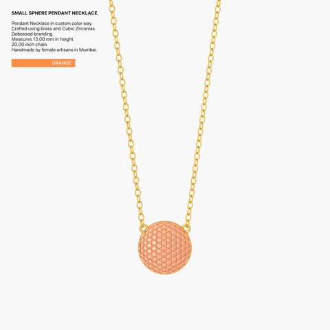 Sphere Pendant Necklace in Orange