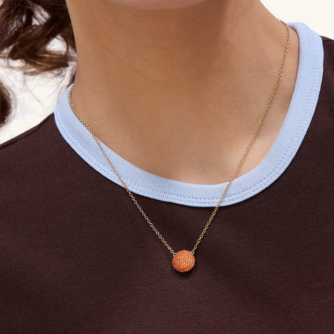 Sphere Pendant Necklace in Orange