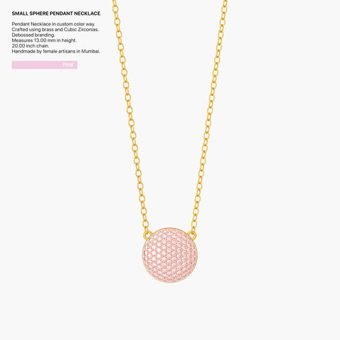 Sphere Pendant Necklace in Pink