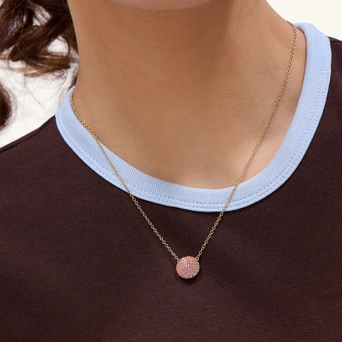 Sphere Pendant Necklace in Pink