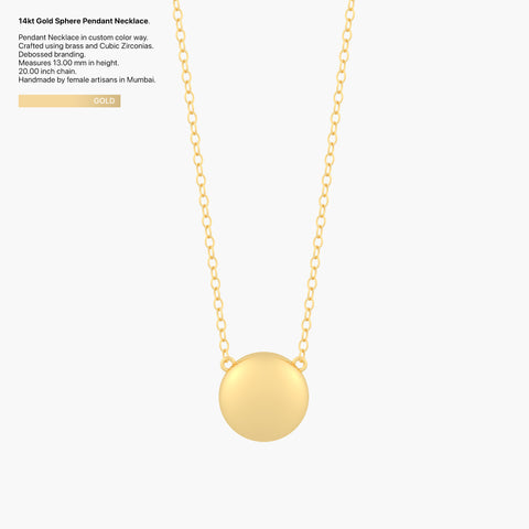 Sphere Pendant Necklace in Gold