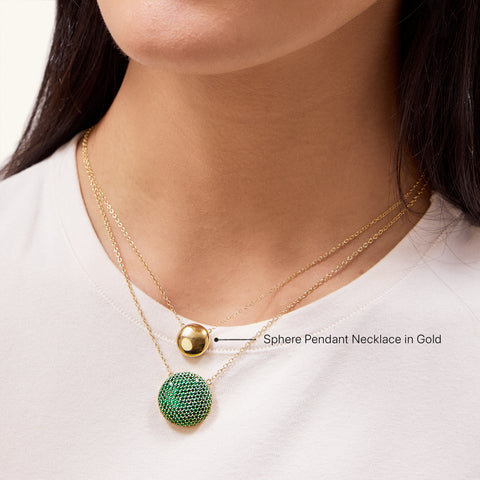 Sphere Pendant Necklace in Gold