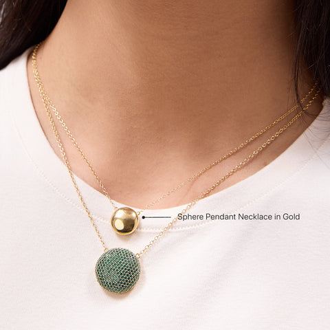 Sphere Pendant Necklace in Gold