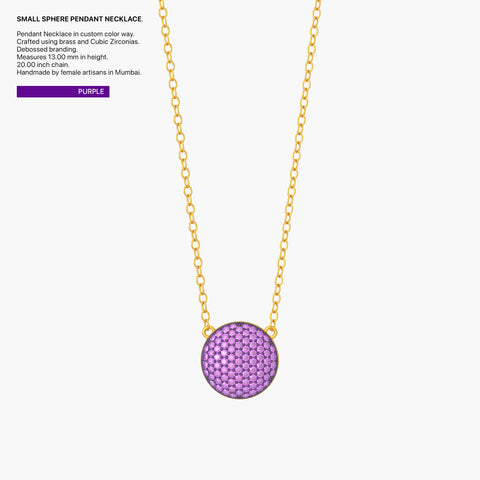 Sphere Pendant Necklace in Purple