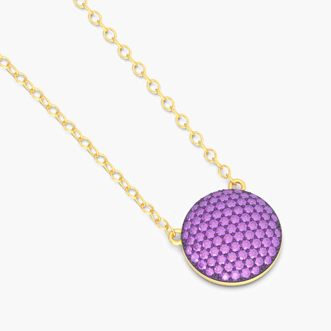 Sphere Pendant Necklace in Purple