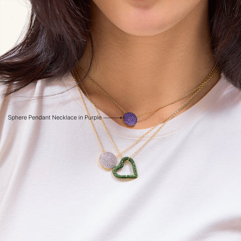 Sphere Pendant Necklace in Purple