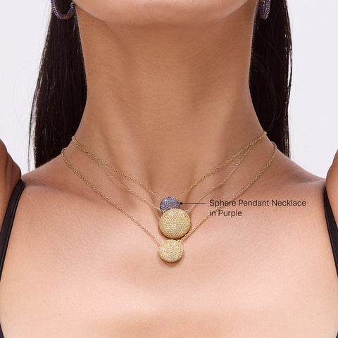 Sphere Pendant Necklace in Purple