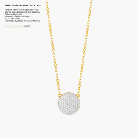 Sphere Pendant Necklace in White