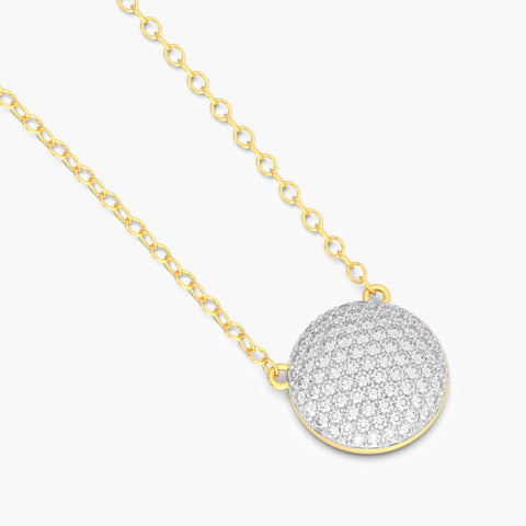 Sphere Pendant Necklace in White