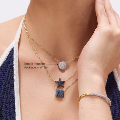 Sphere Pendant Necklace in White