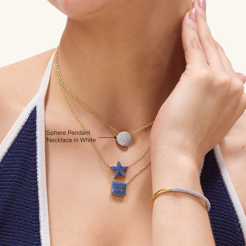 Sphere Pendant Necklace in White