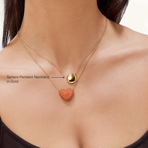 Sphere Pendant Necklace in Gold