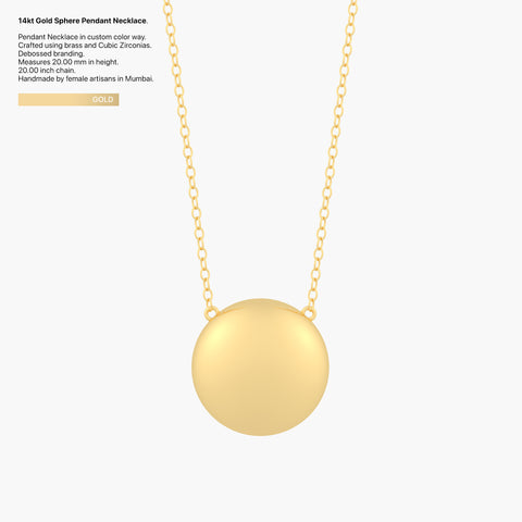 Sphere Pendant Necklace in Gold