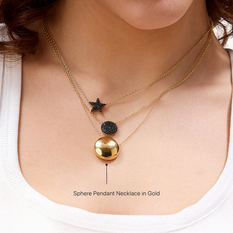 Sphere Pendant Necklace in Gold