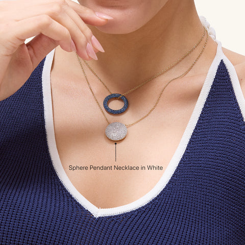Sphere Pendant Necklace in White