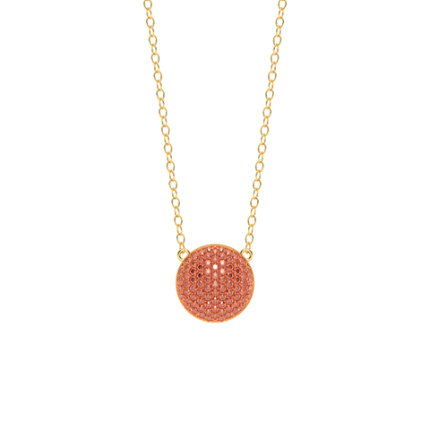Sphere Pendant Necklace in Orange