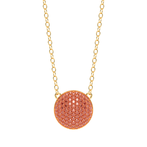 Sphere Pendant Necklace in Orange