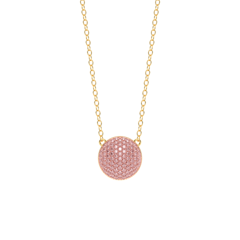 Sphere Pendant Necklace in Pink