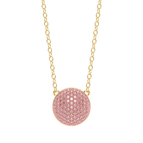 Sphere Pendant Necklace in Pink