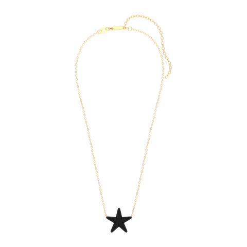 Star Pendant Necklace in Black