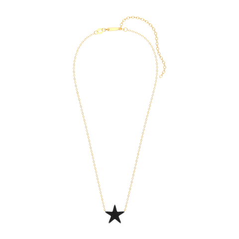 Star Pendant Necklace in Black