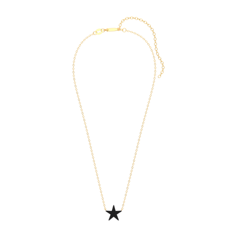 Star Pendant Necklace in Black