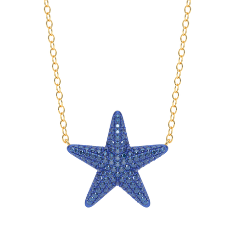Star Pendant Necklace in Blue