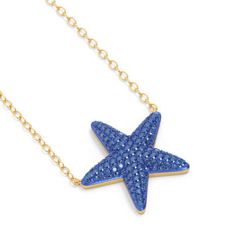 Star Pendant Necklace in Blue