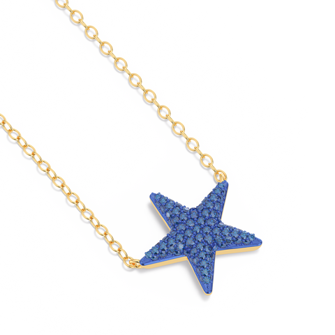 Star Pendant Necklace in Blue