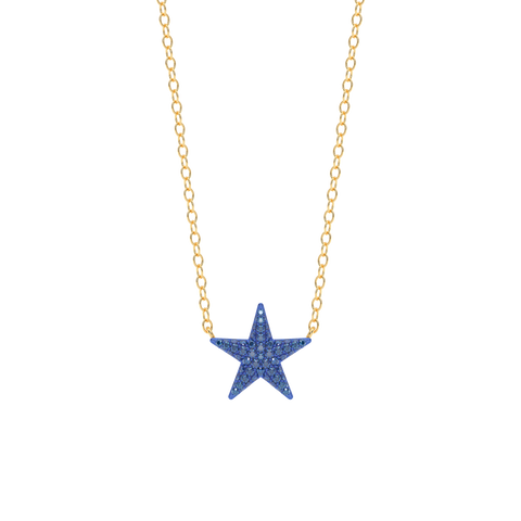 Star Pendant Necklace in Blue