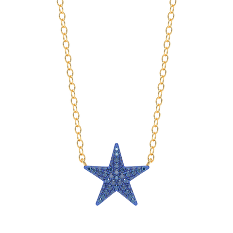 Star Pendant Necklace in Blue