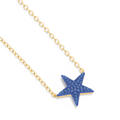Star Pendant Necklace in Blue