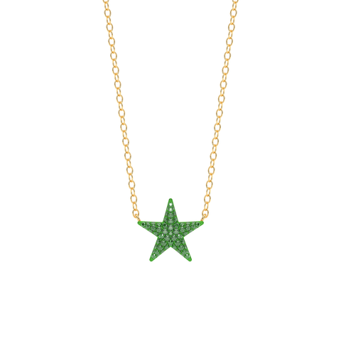 Star Pendant Necklace in Green