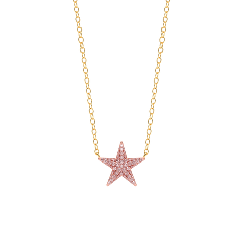 Star Pendant Necklace in Pink