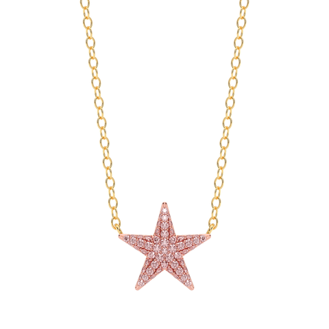 Star Pendant Necklace in Pink