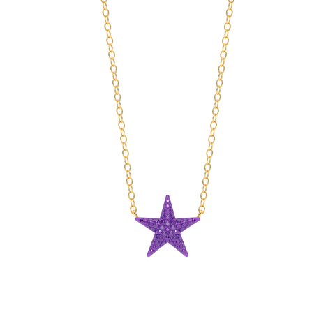Star Pendant Necklace in Purple