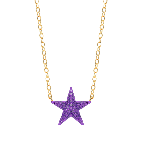 Star Pendant Necklace in Purple