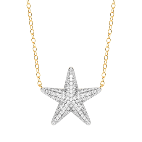 Star Pendant Necklace in White